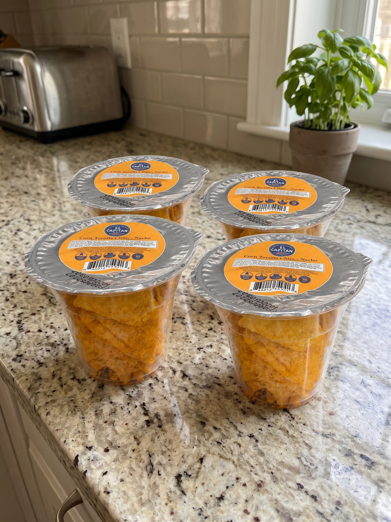 Mini Nacho Tortilla Chips – 1 oz Snack Cups, 4-Pack – Seed Oil-Free, Gluten-Free & Dairy-Free