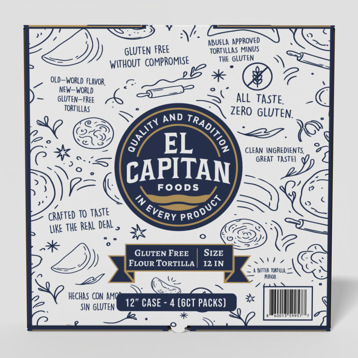 El Capitan Foods gluten free flour tortillas 12 inch package with traditional design and quality assurance