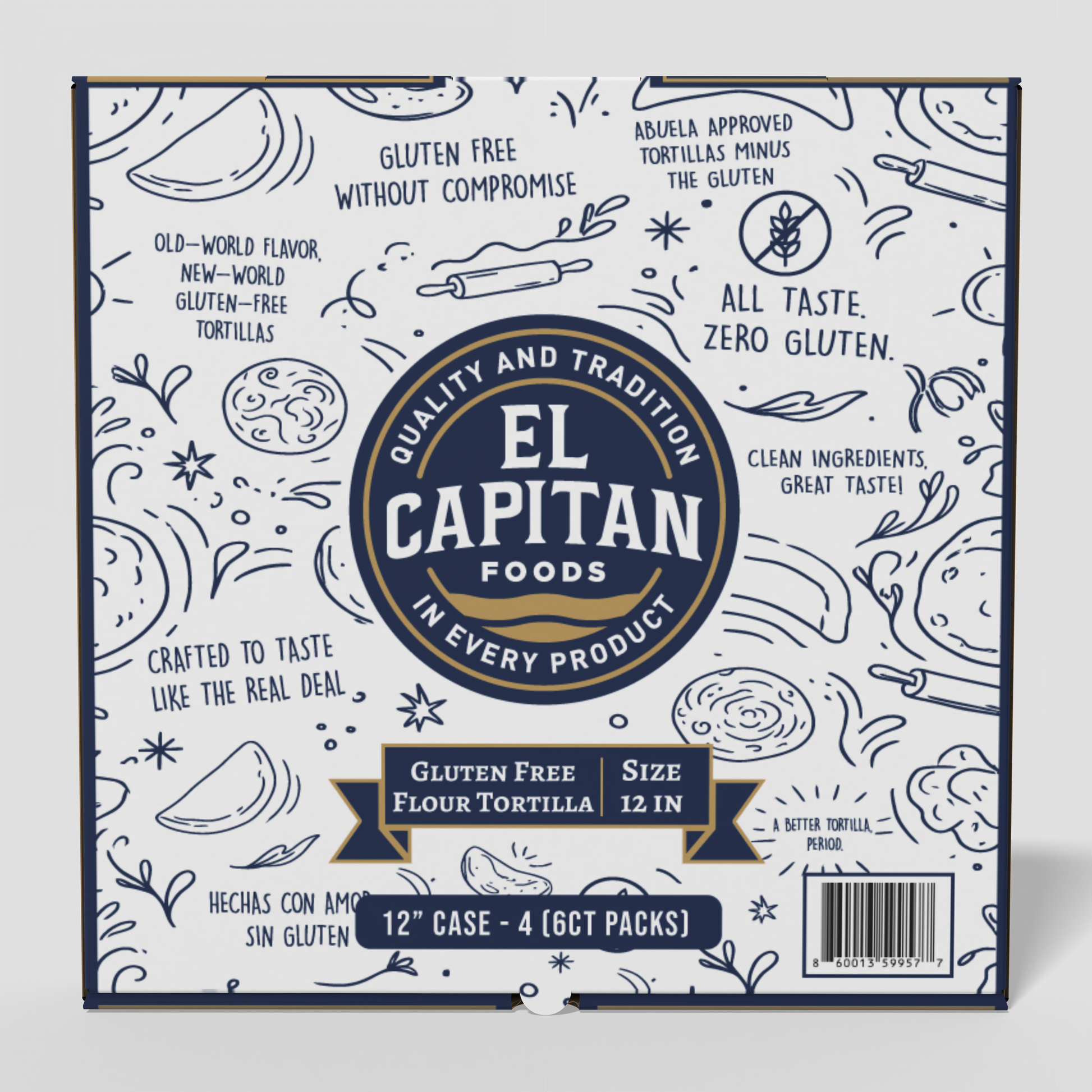 El Capitan Foods gluten free flour tortillas 12 inch package with traditional design and quality assurance