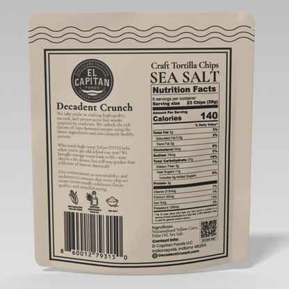 Decadent Crunch - Sea Salt Craft Tortilla Chips - Gluten Free